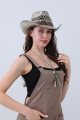 Western hat with artistic inkstyle bull skull band