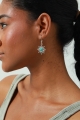 Western style small sun earrings with turquoise inlay 3