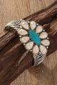 Western style turquoise flower stretch cuff bracelet