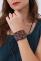 Wild west embroidered leather cuff     boho western bracelet