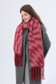 Women abstract diamond check tassel scarf soft thick winter wrap shawl