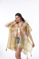 Women floral print tassel kimono cover up beach shawl cardigan