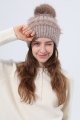 Women fluffy knit beanie faux fur pom pom winter hat 3