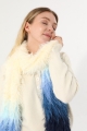 Women ombre fluffy faux fur winter scarf with tassels 4