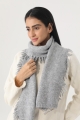 Women solid color fringe knit scarf soft warm plain tassel winter wrap