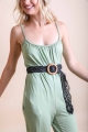 Black woven beach belt, eco-friendly and stylish.


