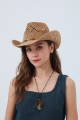 Woven wide brim cowboy hat     textured western look 