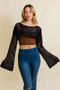 Loom Knitted Cropped Sweater