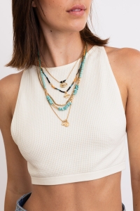 Turquoise Beaded Layered Necklace – Effortless Style & Charm 