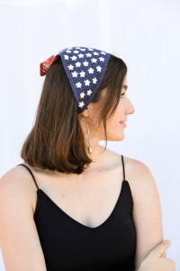Crochet American Flag Hair Bandana