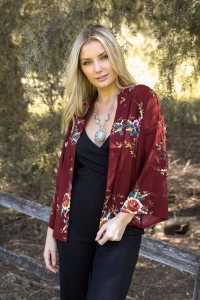 Stylish Lush Rose Kimono – Vibrant Floral Design