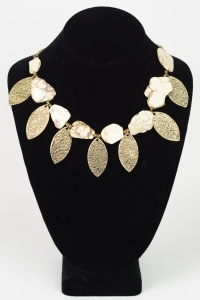Leaf and Stone Combo Necklace