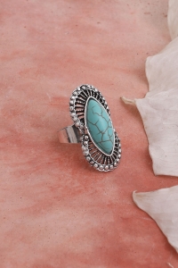 Marquise Western Adjustable Turquoise Ring – Bold Gemstone Design