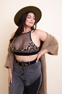 Plus Leopard Print High Neck Bralette – Bold & Chic