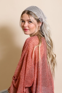 Tulle Lace Embroidered Poppy Headscarf