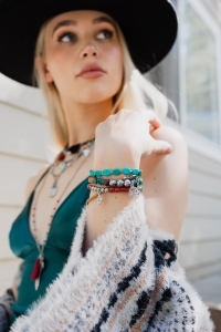 Turquoise Charm Bracelet – 4-Piece Layered Design for Every Look