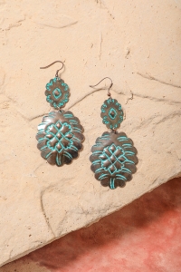 Flower Turquoise Drop Earrings – Bold, Chic, and Timeless