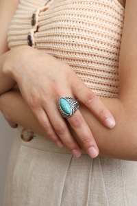 Classic Marquise Adjustable Turquoise Ring
