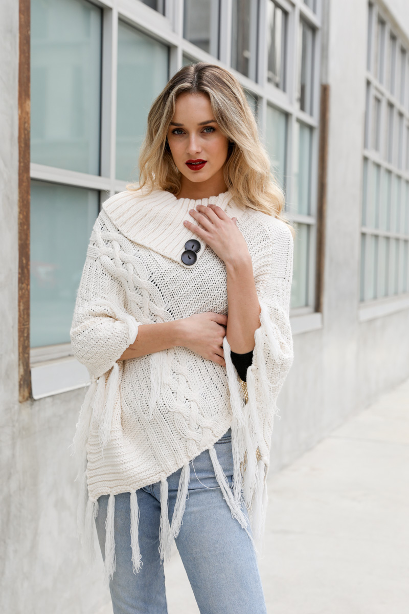 white poncho